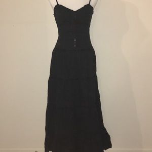 Black CottonButton Front Sundress